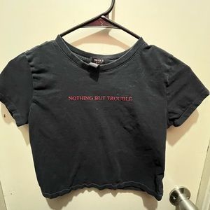 Forever 21 kids Black crop tee